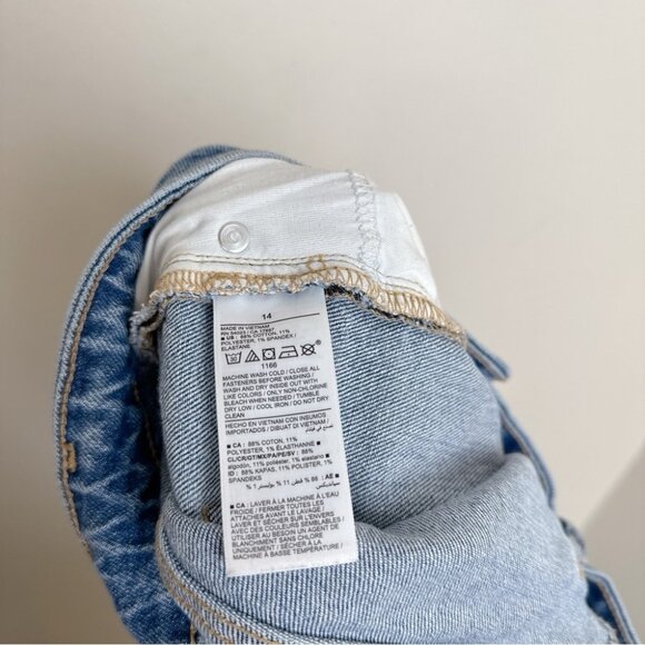 Old Navy Womens 14 Raw Hem Extra High Rise Sky Hi A Line Wide Leg Jeans - Picture 10 of 13